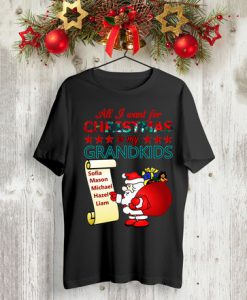 All I want for Christmas is my Grandkids Sophia, Mason, Michael, Hazel, Liam t shirt