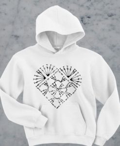 Crochet heart chart hoodie