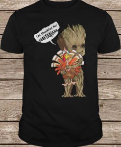 Groot Hug Turkey I'm Thankful For Vegetarians t shirt