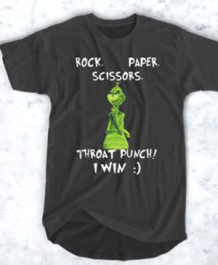 The Grinch Rock Paper Scissors Throat Punch I Win t shirt