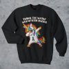 Unicorn dabbing travel the world with my Retire Pancreas sweatshirt