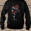 Wine Glass Santa Hat Rhinestone Christmast sweatshirt