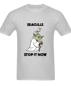 Yoda Seagulls stop it now grey t shirt