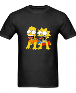 bart and lisa simpson scream t shirt