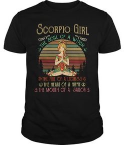 Scorpio girl the soul of a witch the fire of a lioness the heart of vintage t shirt