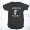 Snoopy and Woodstock I wear blue for my grandson autism awareness t shirtSnoopy and Woodstock I wear blue for my grandson autism awareness t shirt