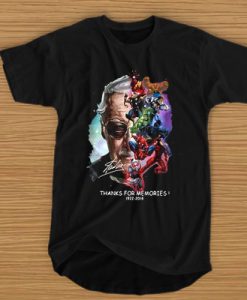 Stan Lee and Marvel Super Heroes thanks for memories 1922-2018 t shirt