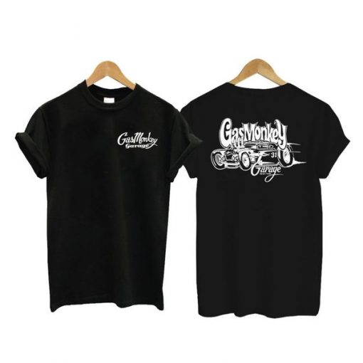 Official GMG - Gas Monkey Garage Black CAR 31 Hot Rod t shirt