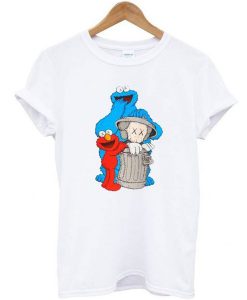 Uniqlo White Kaws X Sesame Street Graphic t shirt