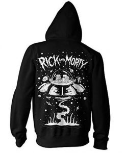 Rick and Morty Spaceship Adult Zip-Up back hoodie