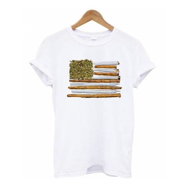 American Flag Weed t shirt