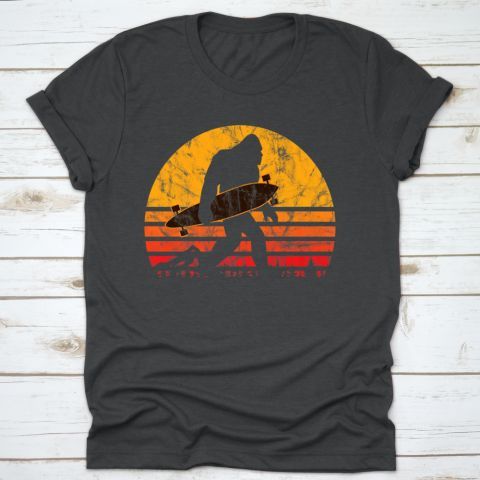 Longboard Bigfoot For Skateboard Sasquatch Fans t shirt