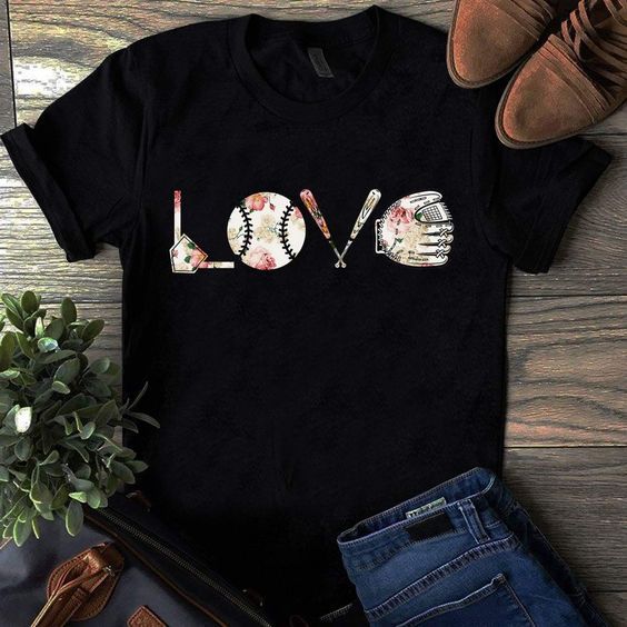 Love baseball Print t shirt