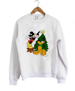 Mickey mouse and pluto christmas sweatshirt