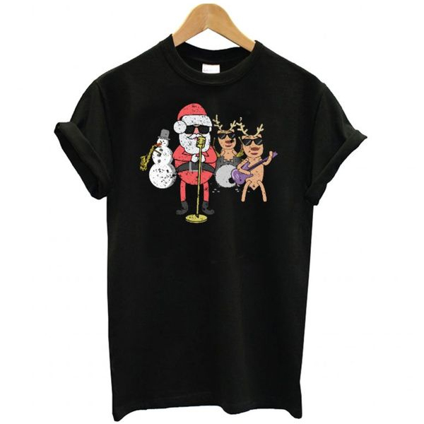 Rock N Roll Christmas Band Funny Christmas Music t shirt