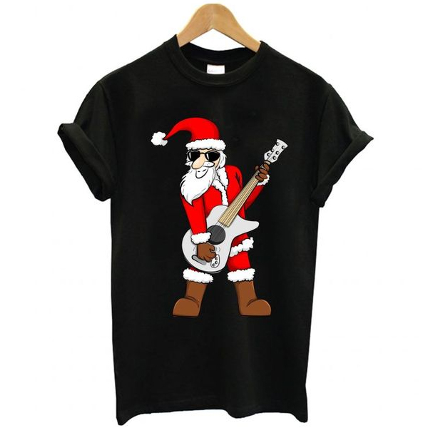 Rock Star Santa Claus Father Christmas t shirt