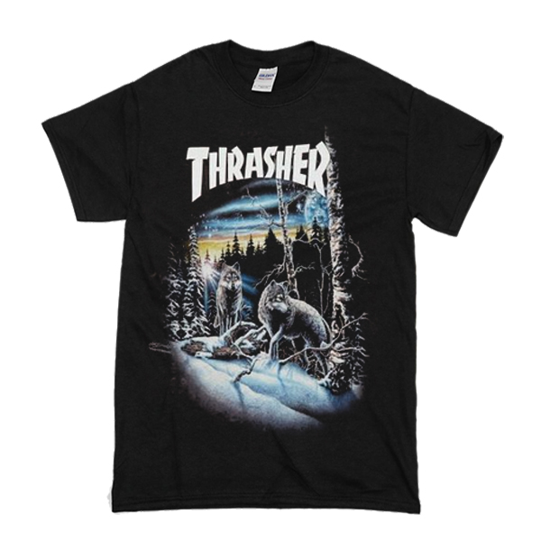 Thrasher 13 wolves t shirt