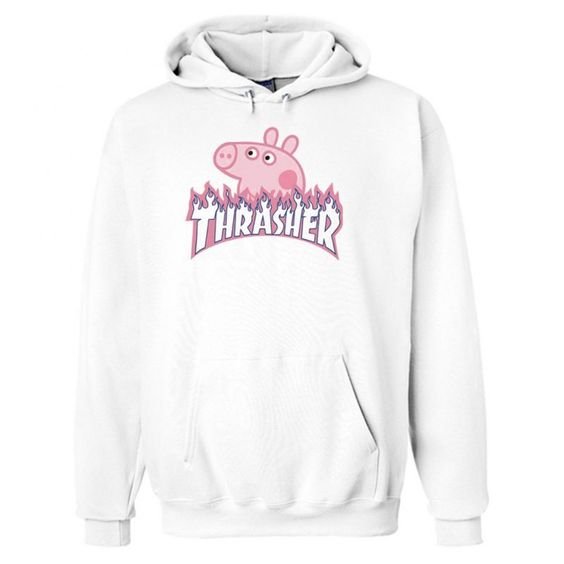 Peppa Pig X Thrasher Flame Parody hoodie