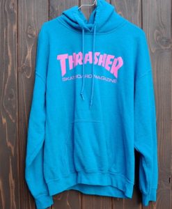 Thrasher Skateboard Magazine Blue Pink hoodie