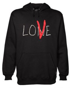 Vlone ‘Lone Love’ NYC Red on Black hoodie