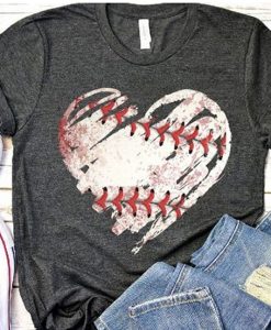 Baseball heart t shirt