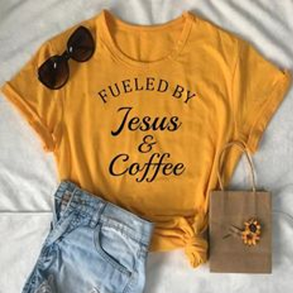 fueled by jesus and coffee t shirt