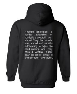 the description of a hoodie back