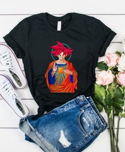 Goku Super Saiyan God Jesus Christ t shirt