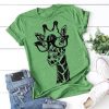 Giraffe Print Graphic Short Sleeve t shirt