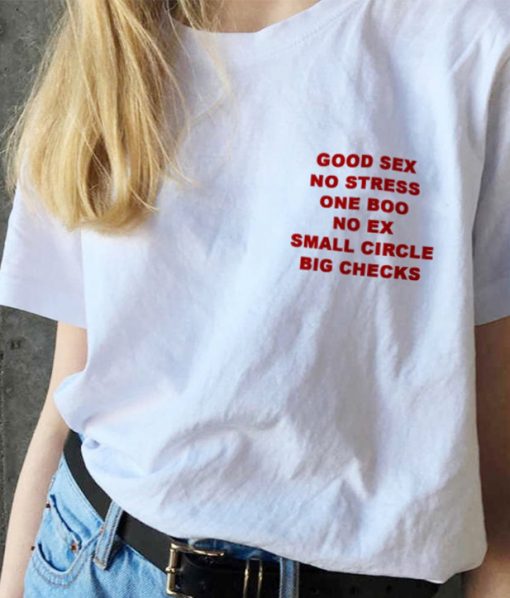 Good Sex No Stress One Boo No Ex Small Circle Big Checks Pocket Print t shirt