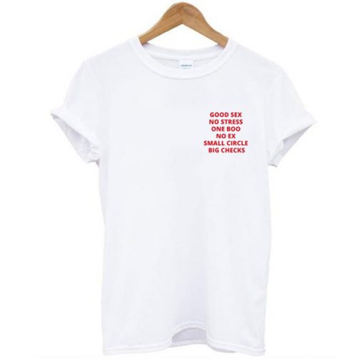 Good Sex No Stress One Boo No Ex Small Circle Big Checks Pocket Print t shirt