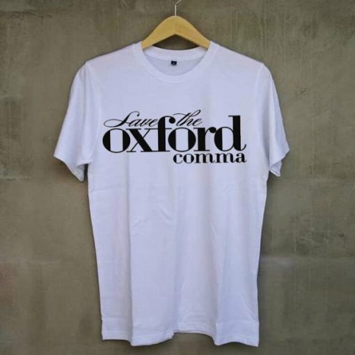 Oxford Comma white t shirt