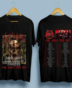 SLAYER The Final World Tour 2019 with dates t shirt