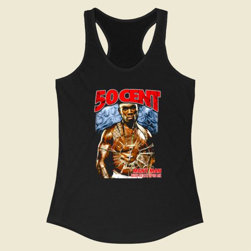 50 Cent Many Man Black Rapper Racerback Tank Top