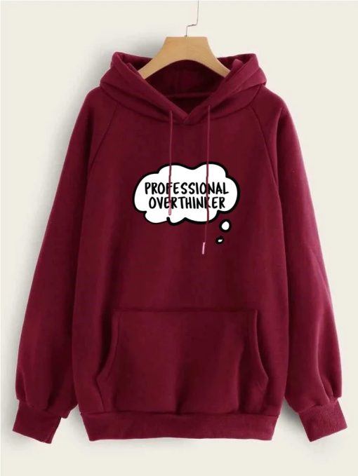 PROFESSIONAL OVERTHINKER MAROON HOODIE