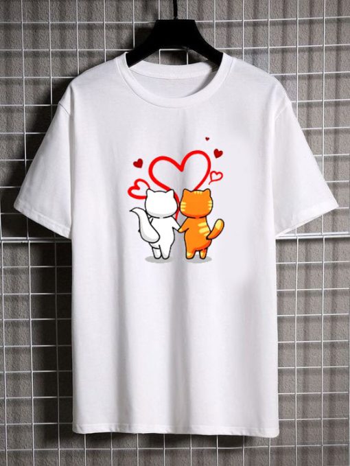 Valentine's Day Cute Couple Cat Love Shirt